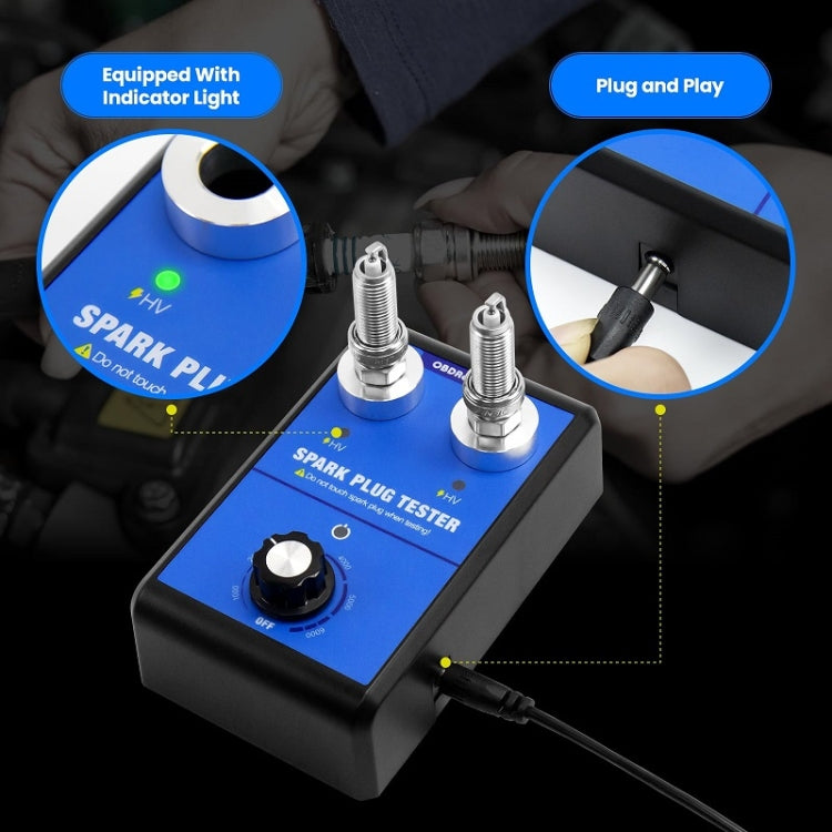 OBDResource High-Pressure Adjustable Dual-Hole Spark Plug Ignition Detector(EU Plug)