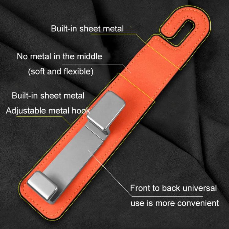 Car Multifunctional Hidden Hook Seat Back Storage Hook(Orange)