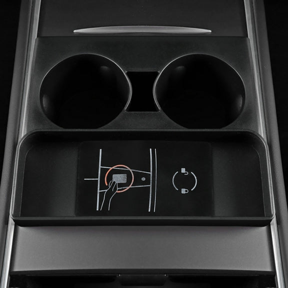 For Tesla Model3/Y Central Water Cup Limiter Silicone Coaster(Black)