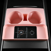 For Tesla Model3/Y Central Water Cup Limiter Silicone Coaster(Pink)