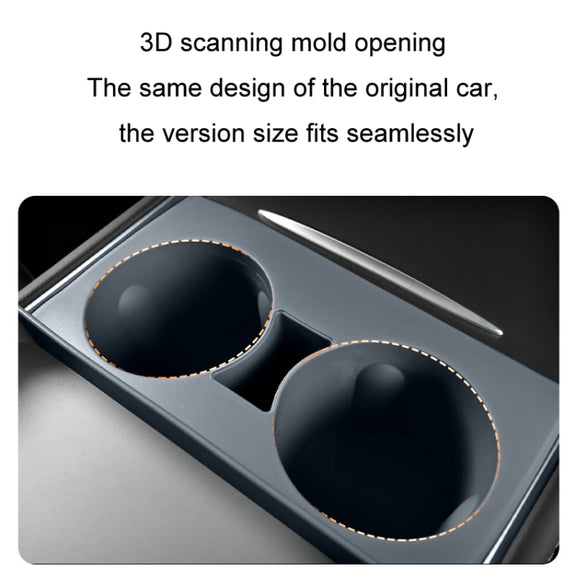 For Tesla Model3/Y Central Water Cup Limiter Silicone Coaster(Gray)