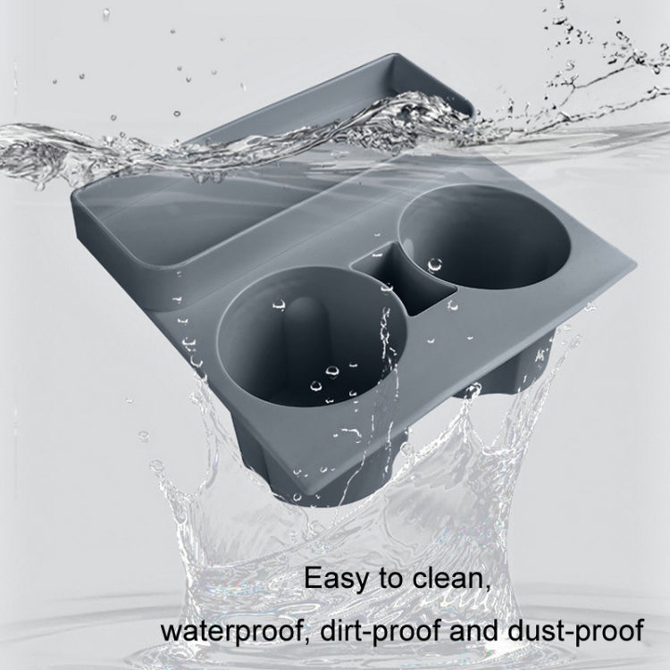For Tesla Model3/Y Central Water Cup Limiter Silicone Coaster(Gray)