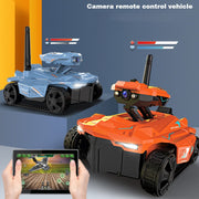 Tank Car Toys 720P HD Camera RC Car With Real-time Surveillance With Remote Controller(Blue)