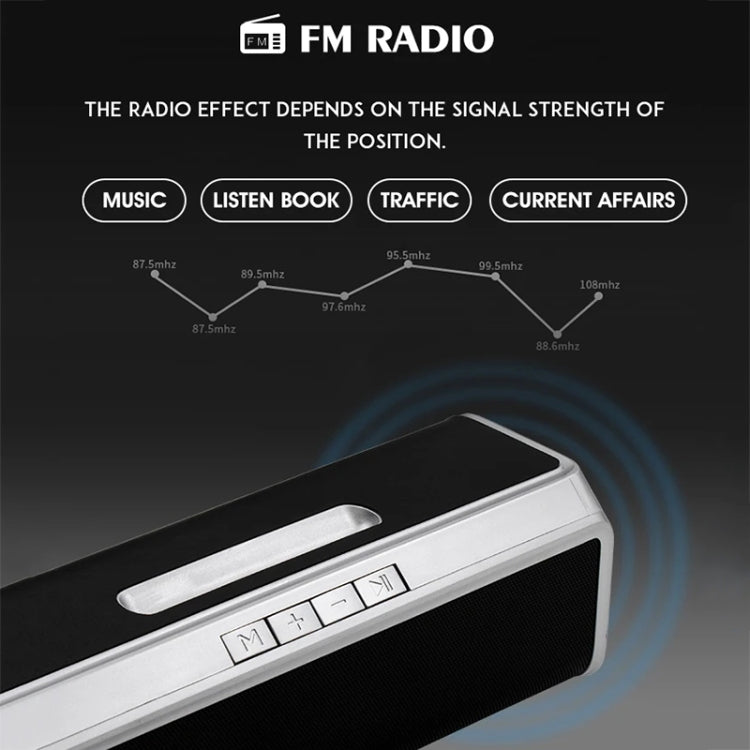 NBY 6690 TWS Couplet FM Multifunctional Desktop Plug-in Card Bluetooth Speaker(Black)