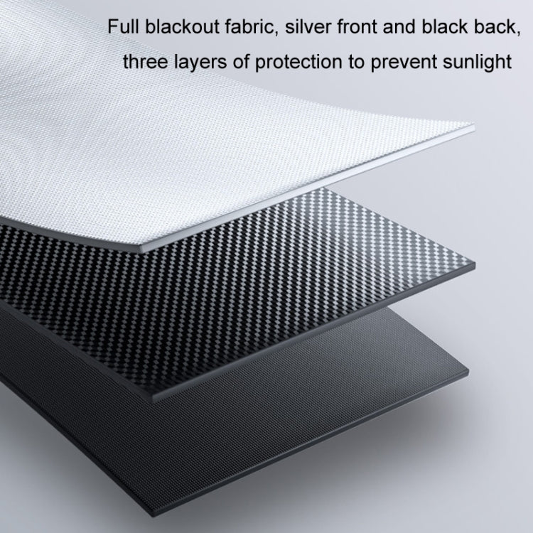 50x125cm Car Summer No-punch Retractable Titanium Silver Sunshade Curtain