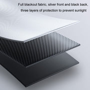 50x125cm Car Summer No-punch Retractable Titanium Silver Sunshade Curtain