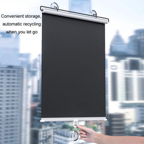 50x125cm Car Summer No-punch Retractable Titanium Silver Sunshade Curtain
