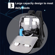 Expandable Business Water-resistant Laptop Backpack With USB Port(Black)