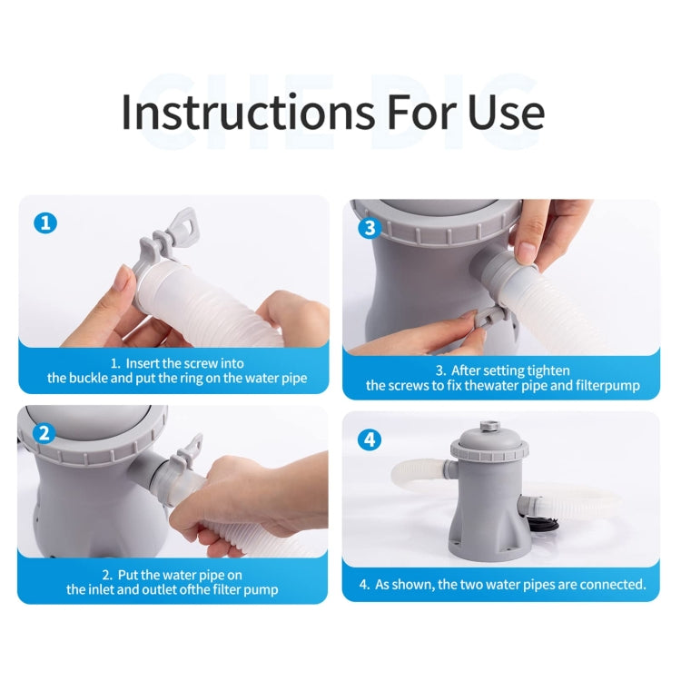 JY-051 110V-240V 330 Gallon Swimming Pool Filter Pump Pool Circulating Cleaner, Spec: EU Plug