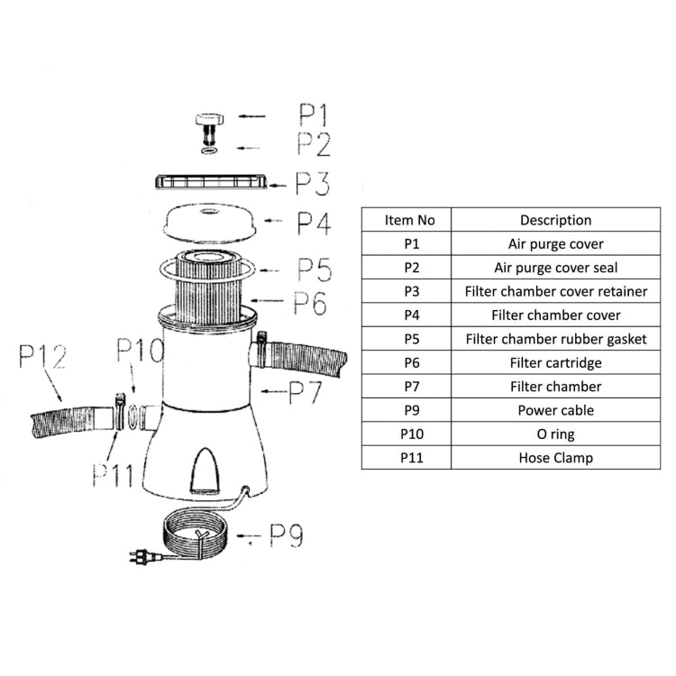 JY-051 110V-240V 330 Gallon Swimming Pool Filter Pump Pool Circulating Cleaner, Spec: US Plug