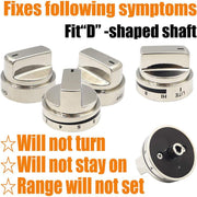 Oven Stove Knob Assembly For AEZ73453509/AEZ72909008(Silver)
