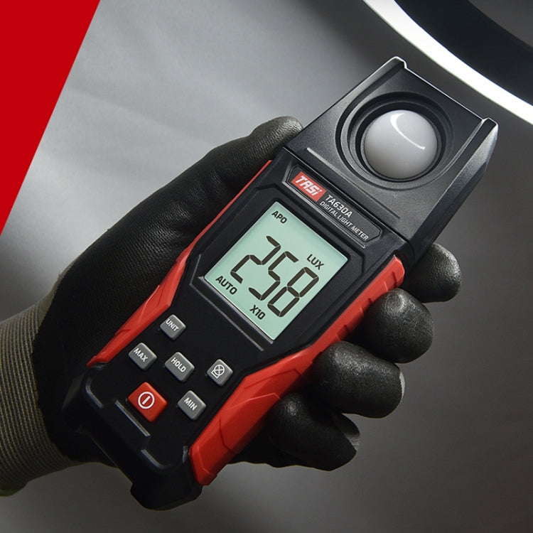 TASI TA630A Integrated Digital Light Meter Illuminance Lux Meter Backlight LCD Display 0.1-200000LUX/0.01-20000FC Light Sensor Tester