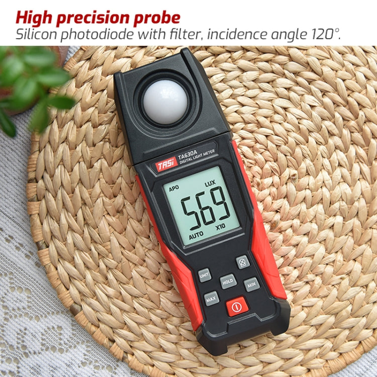 TASI TA630A Integrated Digital Light Meter Illuminance Lux Meter Backlight LCD Display 0.1-200000LUX/0.01-20000FC Light Sensor Tester