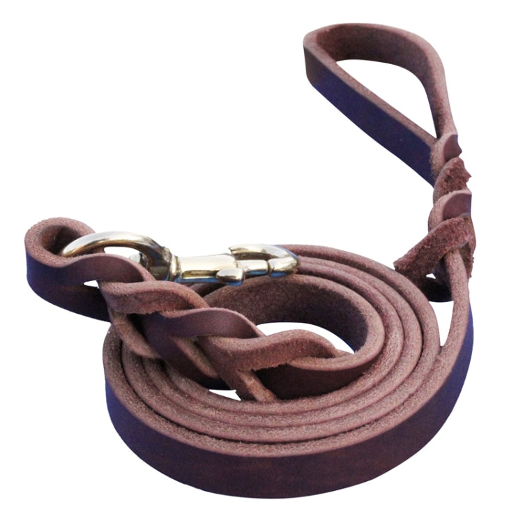1.2 x 200cm Pet Outing Cowhide Towing Leash Dog Training Harness(Iron Hook)