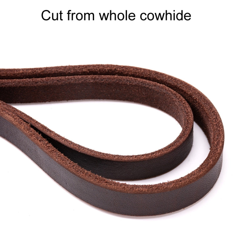 1.2 x 300cm Pet Outing Cowhide Towing Leash Dog Training Harness(Bronze Hook)