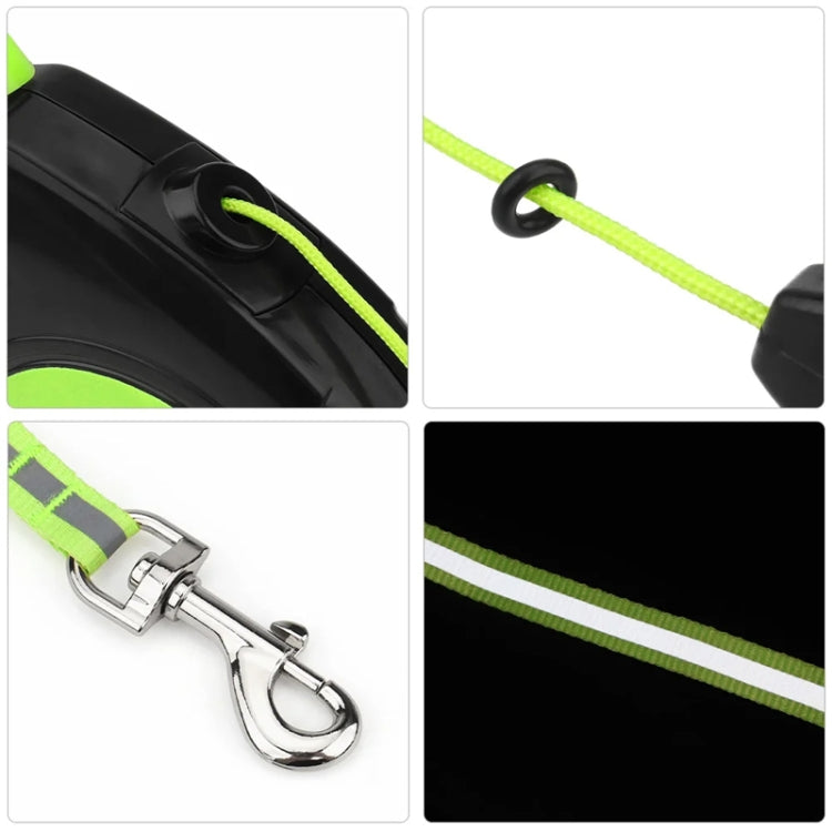5m Pet Automatic Retractable Towing Leash Night Reflective Dog Walking Tractor(Green)