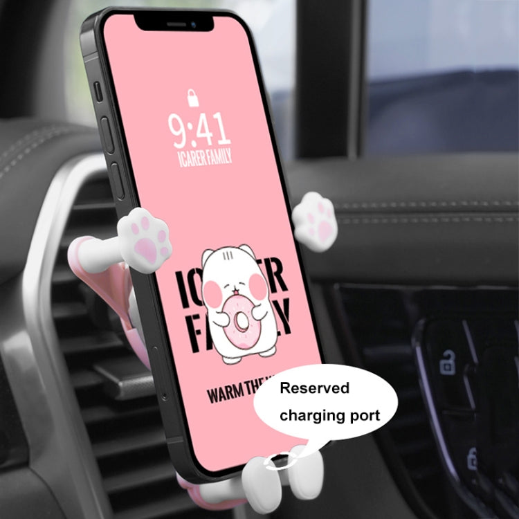 ICARER FAMILY AK-01 Car Air Outlet Cartoon Phone Holder Car Navigation Gravity Support Frame(White)