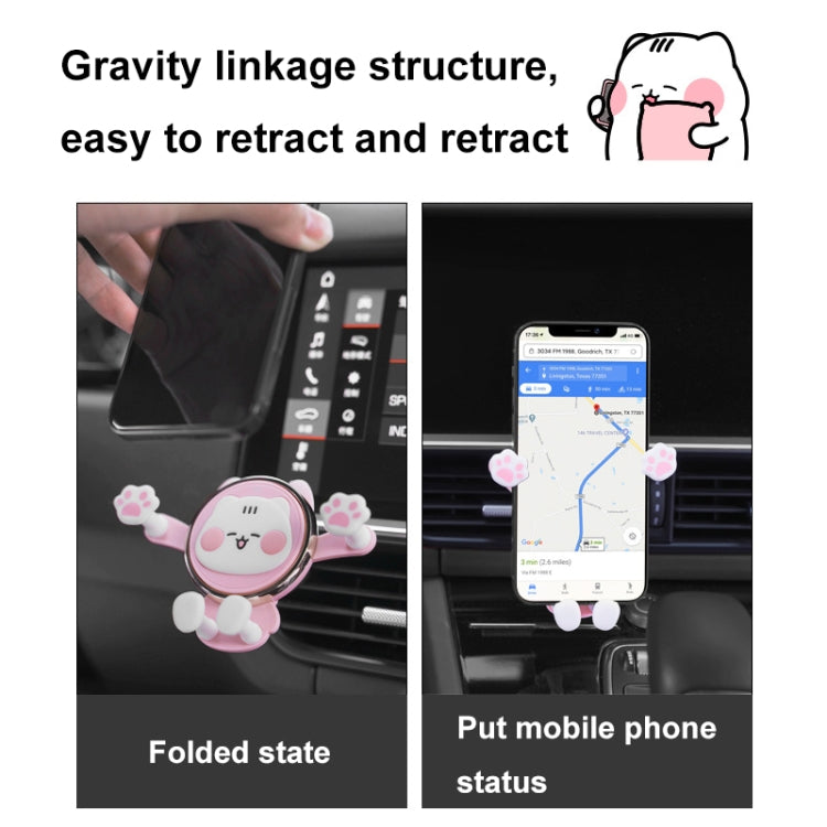 ICARER FAMILY AK-01 Car Air Outlet Cartoon Phone Holder Car Navigation Gravity Support Frame(White)