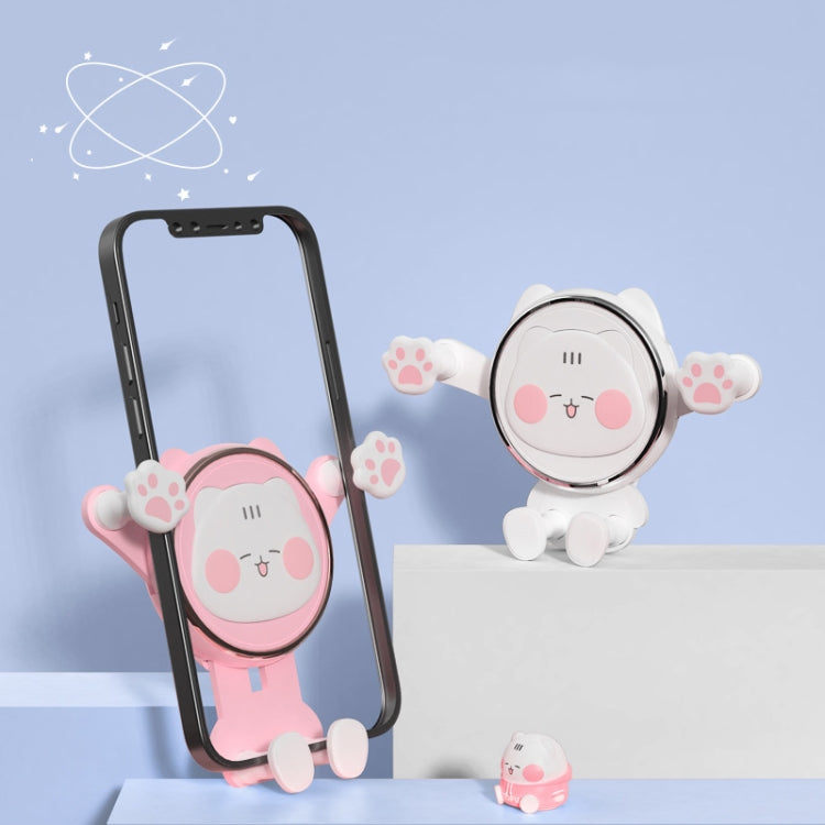 ICARER FAMILY AK-01 Car Air Outlet Cartoon Phone Holder Car Navigation Gravity Support Frame(White)