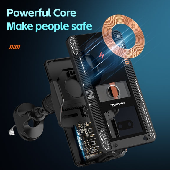 15W QI Protocol Wireless Car Charger Smart Induction Phone Holder(Black)