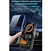 15W QI Protocol Wireless Car Charger Smart Induction Phone Holder(Black)