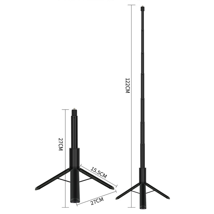 1.22m For Insta360 One X Retractable Integrated Camera Panoramic Invisible Selfie Stick Tripod(YZ712)