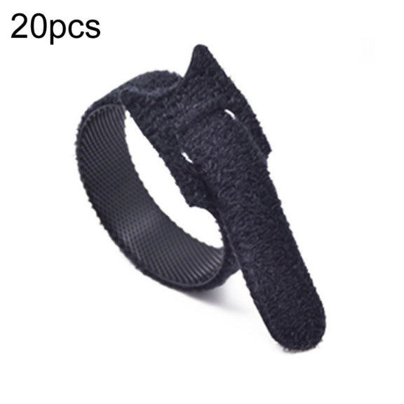 20pcs Nylon Fixed Packing Tying Strap Data Cable Storage Bundle, Model: 10 x 150mm Black