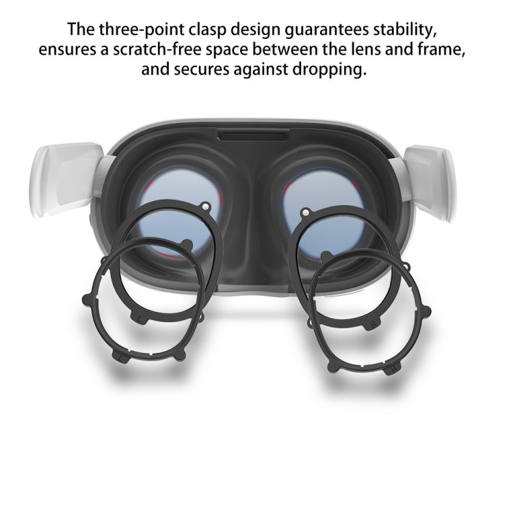 For Meta Quest 3 VR Magnetic Eyeglasses Frame, Spec: L&R Frame Black