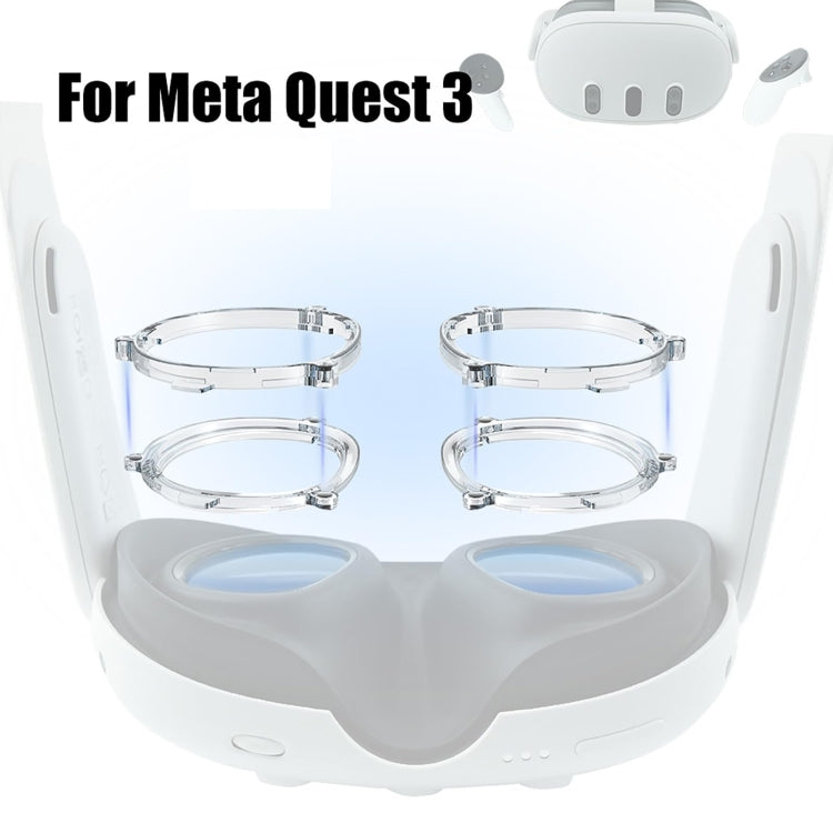 For Meta Quest 3 VR Magnetic Eyeglasses Frame, Spec: L&R Frame Transparent