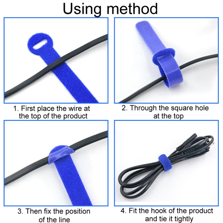 20pcs Data Cable Storage And Management Strap T-Shape Nylon Binding Tie, Model: Blue 12 x 250mm