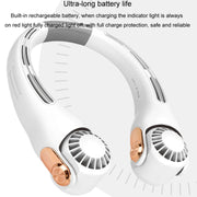 Mini Silicone Neck Fan Portable USB Student Outdoor Adjustable Fan(White)