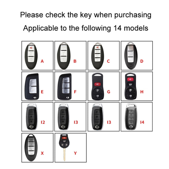 For Nissan Car Key Cover Keychain Anti-lost Number Plate, Style: A