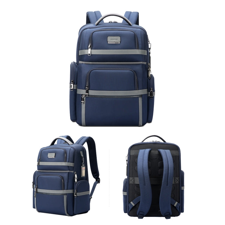Bopai 61-121601 Large Capacity Water-resistant Business Laptop Backpack With USB+Type-C Port(Blue)