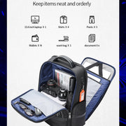 Bopai 61-121601 Large Capacity Water-resistant Business Laptop Backpack With USB+Type-C Port(Black)