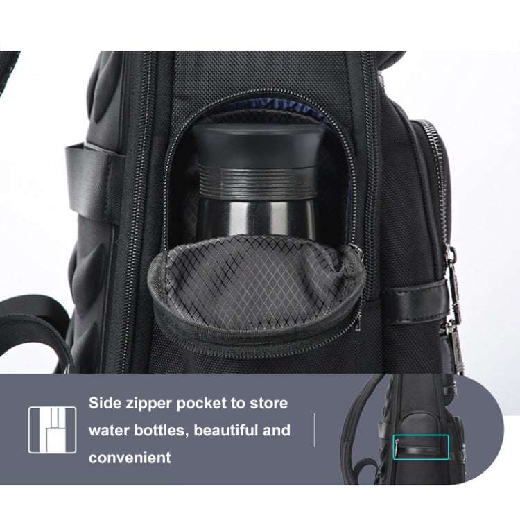 Bopai 61-121601 Large Capacity Water-resistant Business Laptop Backpack With USB+Type-C Port(Black)
