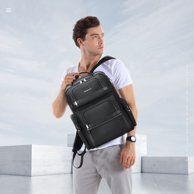 Bopai 61-121601 Large Capacity Water-resistant Business Laptop Backpack With USB+Type-C Port(Black)