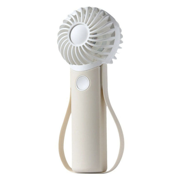 Portable Handheld Quiet Fan Silicone Hanging Neck Small Electrical Fan(Beige)
