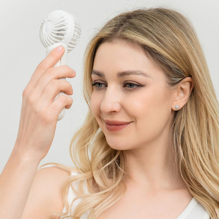 Portable Handheld Quiet Fan Silicone Hanging Neck Small Electrical Fan(Beige)