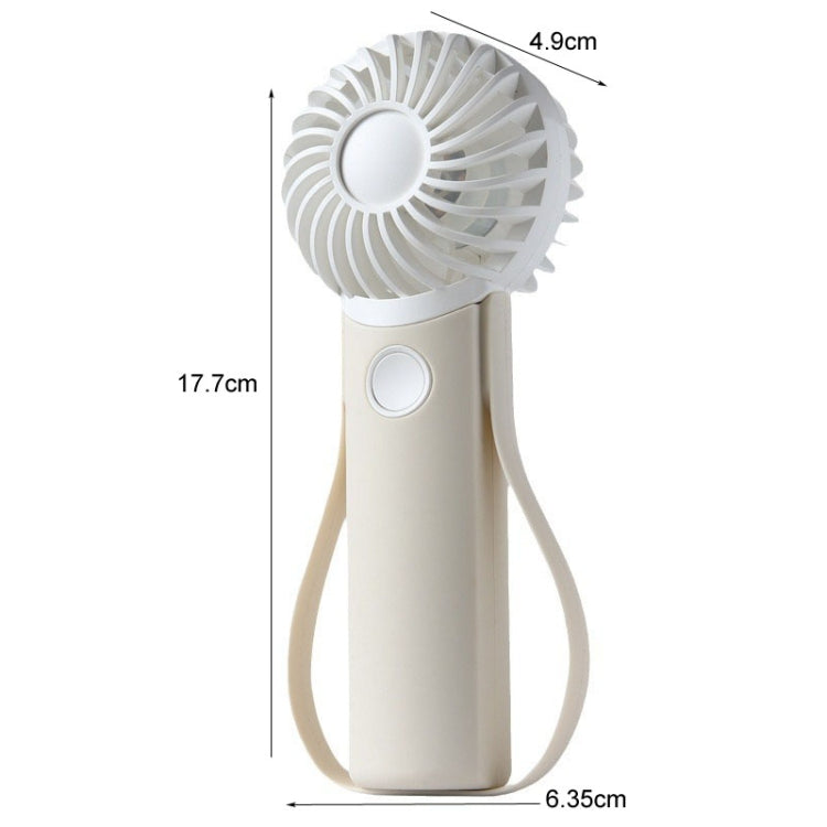 Portable Handheld Quiet Fan Silicone Hanging Neck Small Electrical Fan(Beige)