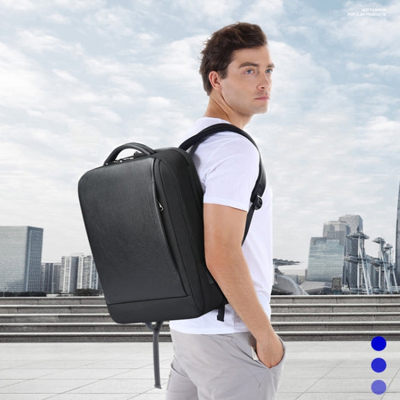 Bopai AL-61-122631B Large Capacity Cowhide Laptop Backpack With USB+Type-C Port(High-end Version)