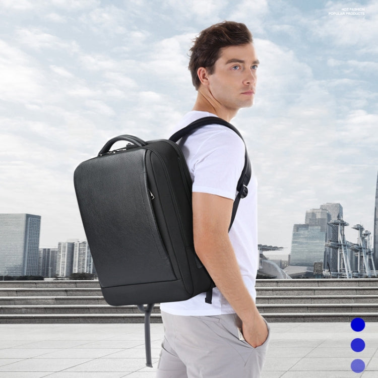 Bopai AL-61-122631B Large Capacity Cowhide Laptop Backpack With USB+Type-C Port(High-end Version)