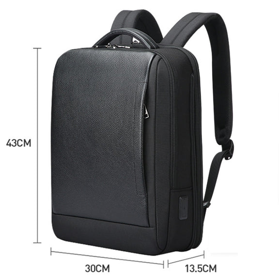 Bopai AL-61-122631B Large Capacity Cowhide Laptop Backpack With USB+Type-C Port(High-end Version)