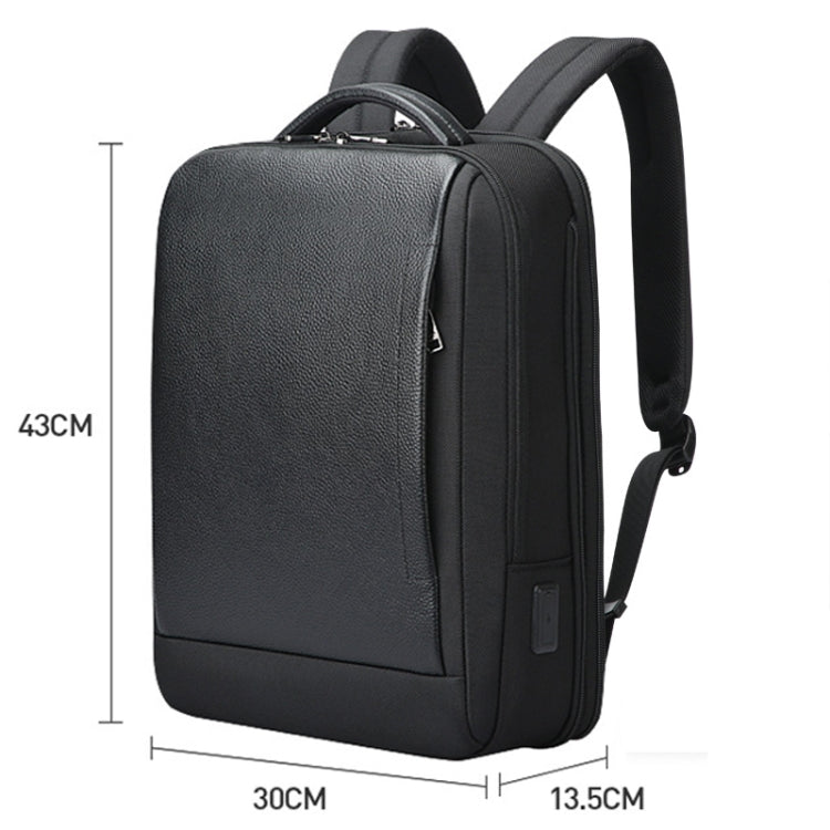 Bopai AL-61-122631B Large Capacity Cowhide Laptop Backpack With USB+Type-C Port(High-end Version)