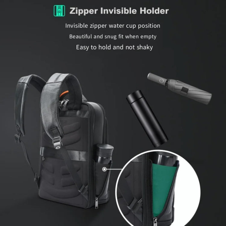 Bopai AL-61-122631B Large Capacity Cowhide Laptop Backpack With USB+Type-C Port(High-end Version)