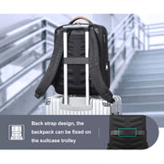 Bopai 61-19011 Large Capacity Water-resistant Travel Laptop Backpack With USB+Type-C Port(Black)