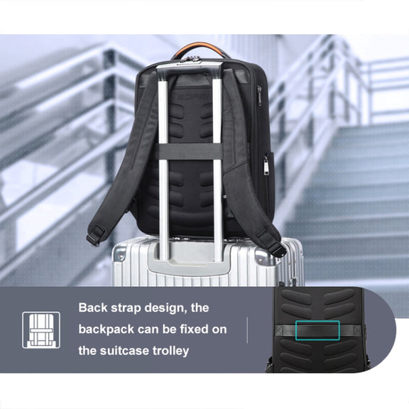 Bopai 61-19011 Large Capacity Water-resistant Travel Laptop Backpack With USB+Type-C Port(Black)