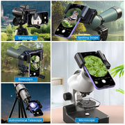 APEXEL F002X Universal Phone Adapter for Monoculars Binoculars Smartphone Holder Clip(Black)