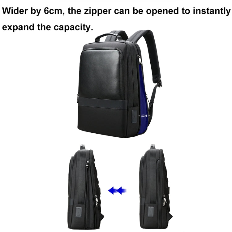 Bopai 61-26111 Large Capacity Business Commuter Laptop Backpack With USB+Type-C Port(Black)