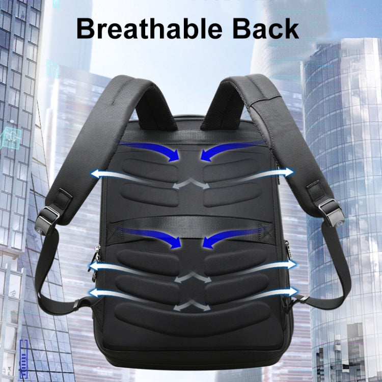Bopai 61-26111 Large Capacity Business Commuter Laptop Backpack With USB+Type-C Port(Black)