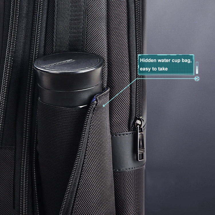 Bopai 61-26111 Large Capacity Business Commuter Laptop Backpack With USB+Type-C Port(Black)